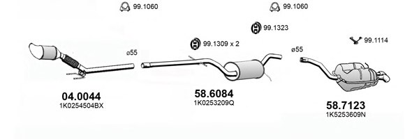 ASSO ART4441 Exhaust System